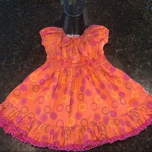 Guess toddler 24M girls orange bright pink dress